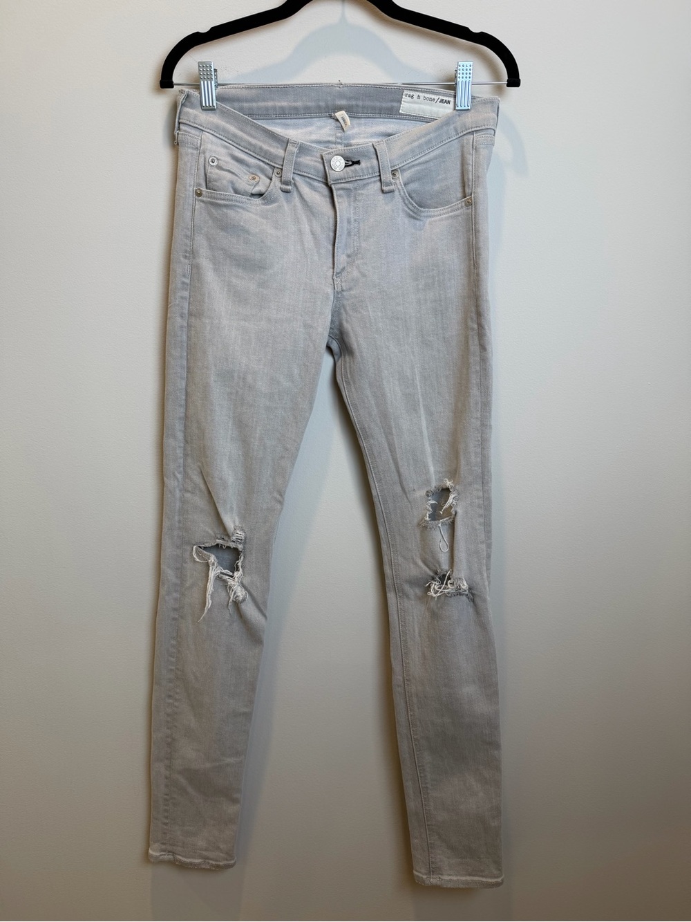 rag & bone/JEAN Gray Distressed Skinny Jeans Size 28 Made in USA